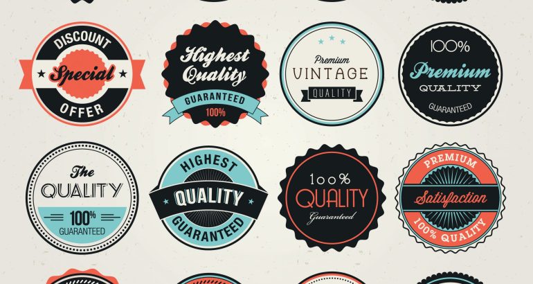 Set of business labels and and badges