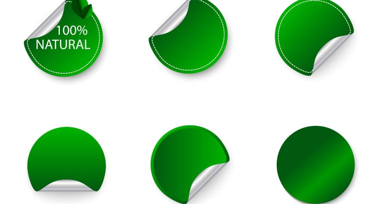 Eco friendly Labels Isolated White Background With Gradient Mesh